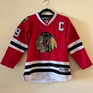 Reebok NHL Chicago Blackhawks Toews Authentic NHL Red Hockey Jersey Youth S/M